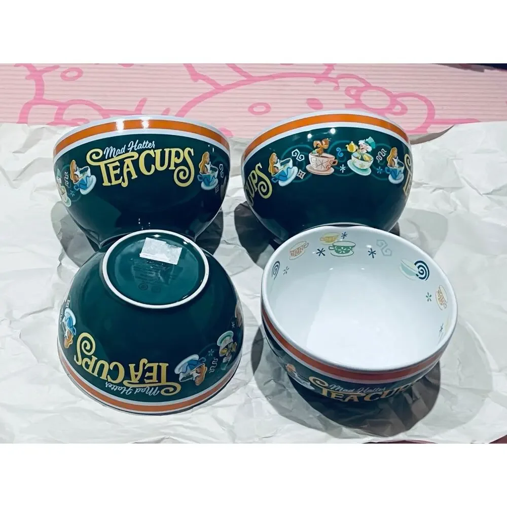 NWT❤️Alice in Wonderland Mad Hatter Set of 4 Bowls